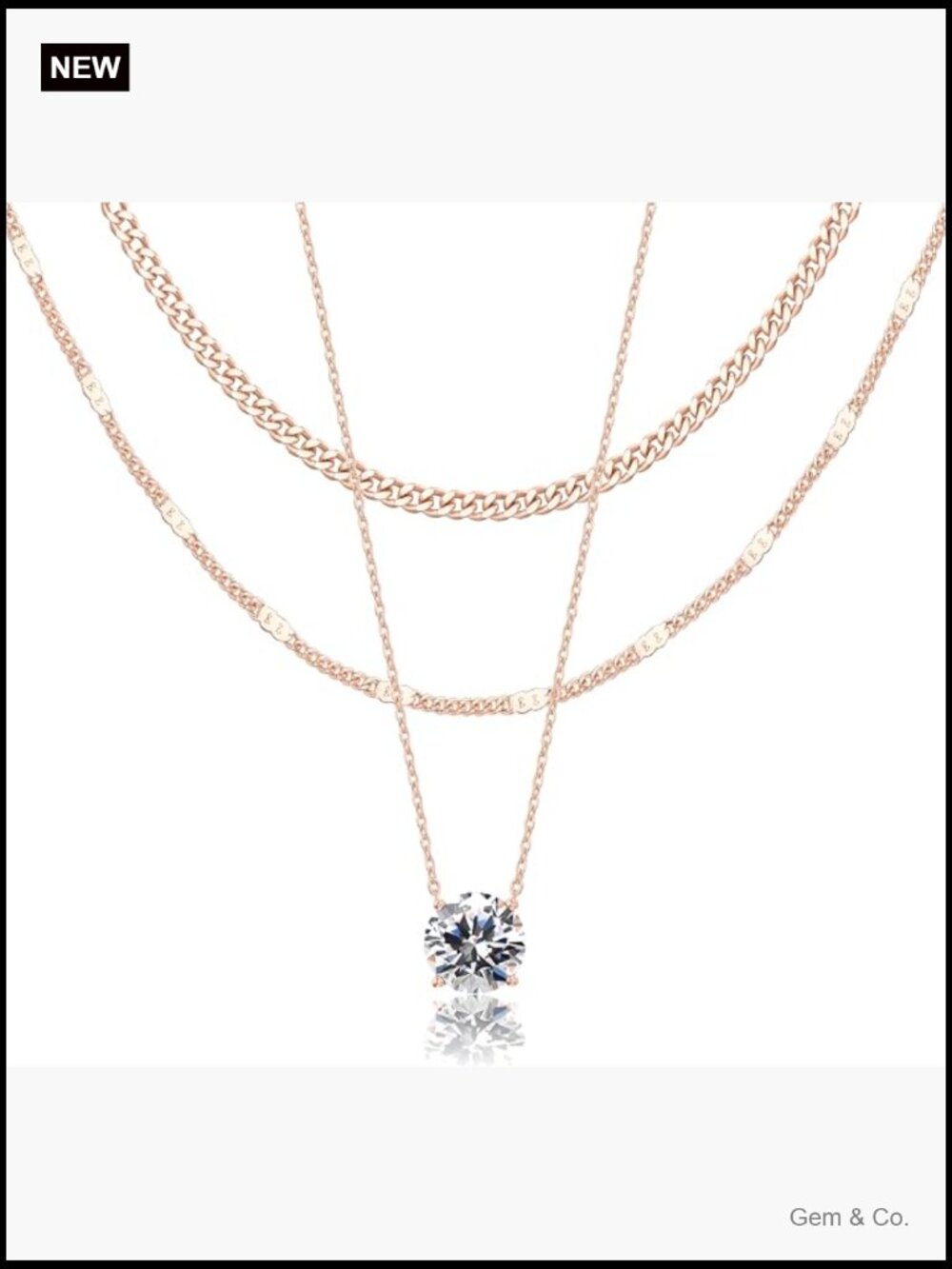 Layered Pendant Necklace Set - Cuban Choker & Dot Chain - 3-Piece Stackable